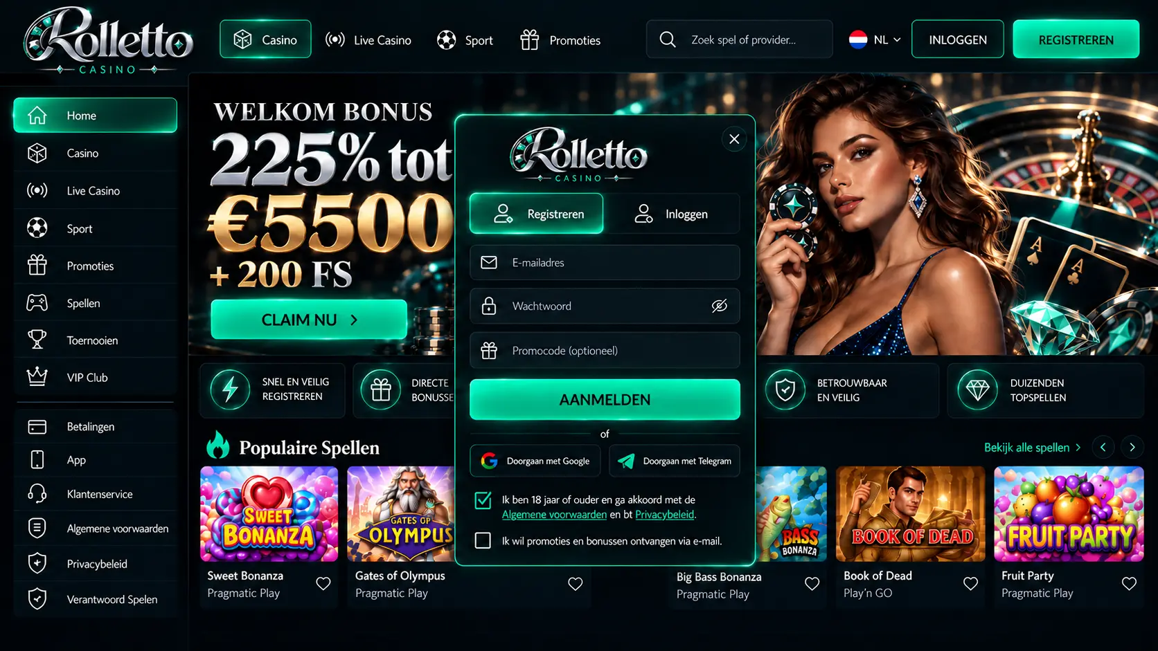 Rolletto Casino Overzicht: Slots, Live Games en Banking image 2